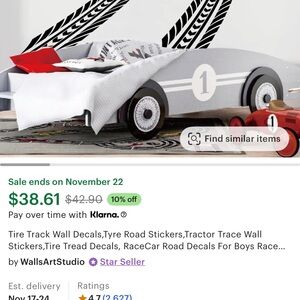 Tire track wall decal